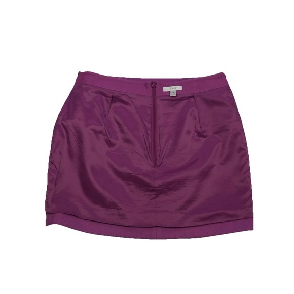 J.Crew Wool Blend Mini Skirt Magenta Purple Lined Women's Size 10 - Picture 8 of 8
